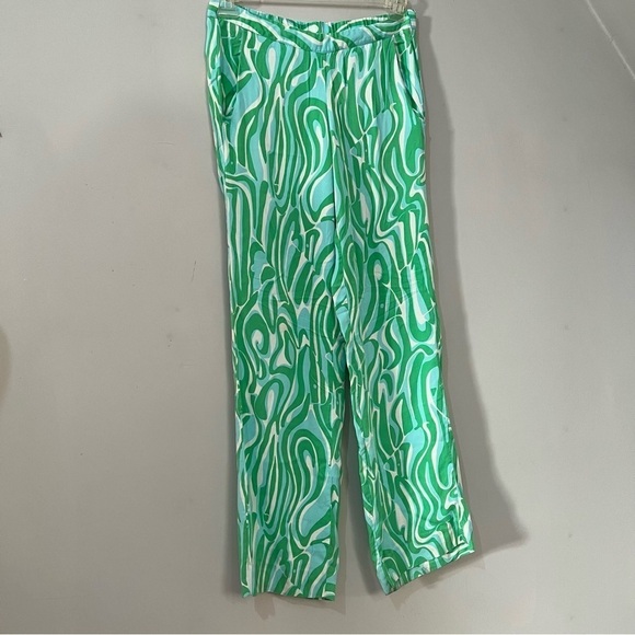 Lilly Pulitzer Cambridge Palazzo Pants Finders Keepers Size Small Blue Slacks - Picture 8 of 8